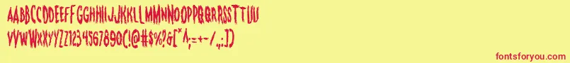 Monsteramacond Font – Red Fonts on Yellow Background
