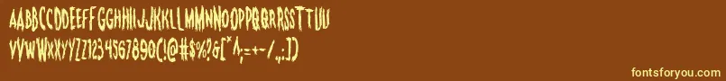 Monsteramacond Font – Yellow Fonts on Brown Background