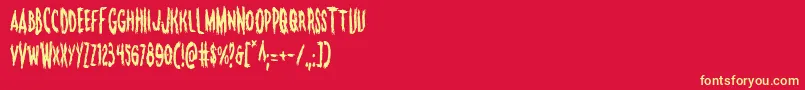 Monsteramacond Font – Yellow Fonts on Red Background