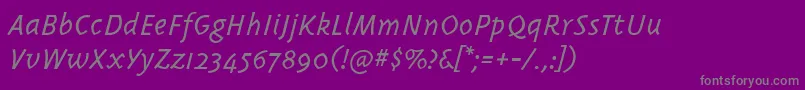 Triplexitaliclight-Schriftart – Graue Schriften auf violettem Hintergrund