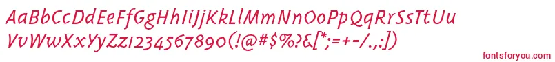 Triplexitaliclight Font – Red Fonts on White Background