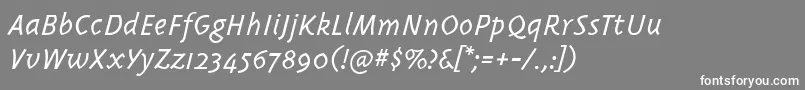 Triplexitaliclight Font – White Fonts on Gray Background