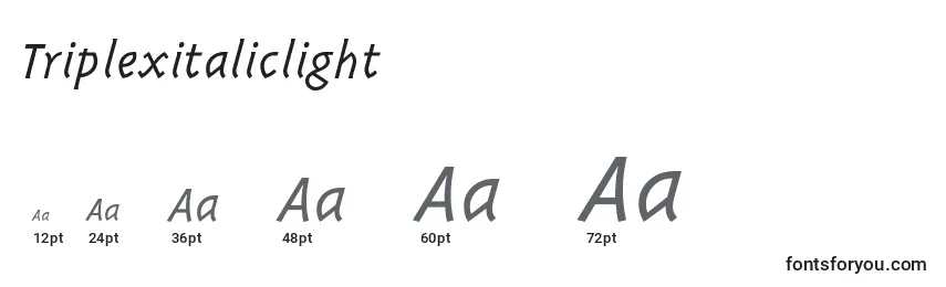Triplexitaliclight Font Sizes