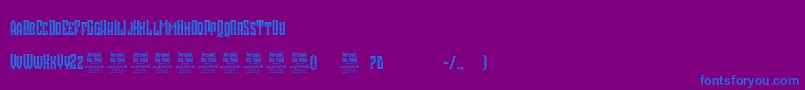 Шрифт CrozzoePersonalUse – синие шрифты на фиолетовом фоне