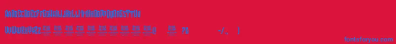 CrozzoePersonalUse-Schriftart – Blaue Schriften auf rotem Hintergrund