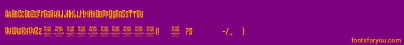 フォントCrozzoePersonalUse – 紫色の背景にオレンジのフォント
