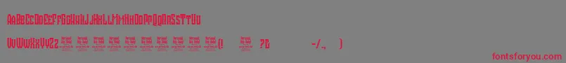 フォントCrozzoePersonalUse – 赤い文字の灰色の背景
