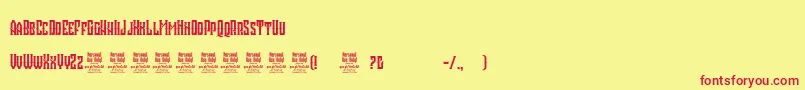 CrozzoePersonalUse Font – Red Fonts on Yellow Background