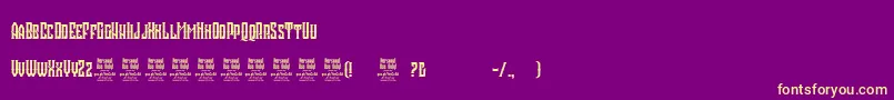 フォントCrozzoePersonalUse – 紫の背景に黄色のフォント