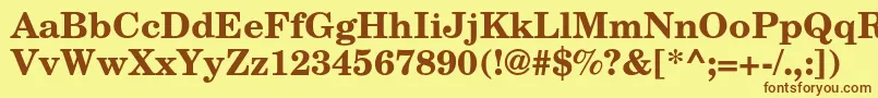 TexgyrescholaBold Font – Brown Fonts on Yellow Background