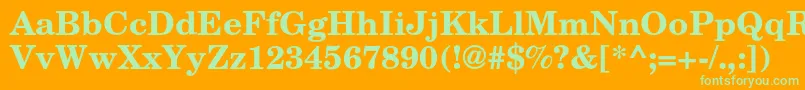 TexgyrescholaBold Font – Green Fonts on Orange Background