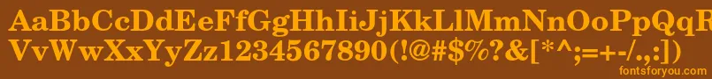 TexgyrescholaBold Font – Orange Fonts on Brown Background