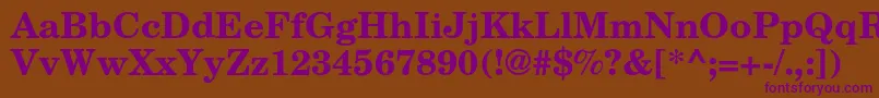 TexgyrescholaBold Font – Purple Fonts on Brown Background