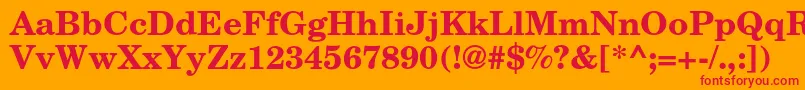 フォントTexgyrescholaBold – オレンジの背景に赤い文字