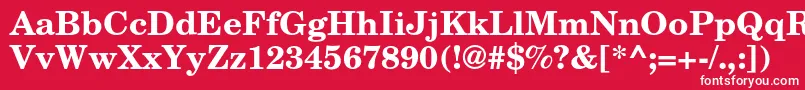 フォントTexgyrescholaBold – 赤い背景に白い文字