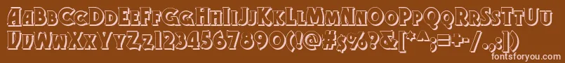 Gramophoneshadednf Font – Pink Fonts on Brown Background