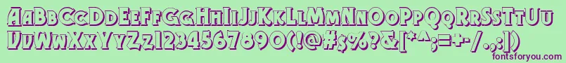 Gramophoneshadednf Font – Purple Fonts on Green Background