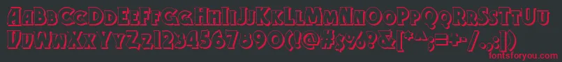 Gramophoneshadednf Font – Red Fonts on Black Background