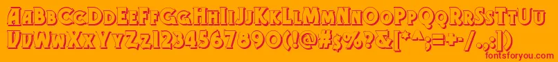 Gramophoneshadednf Font – Red Fonts on Orange Background
