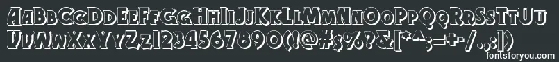 Gramophoneshadednf-fontti – valkoiset fontit mustalla taustalla