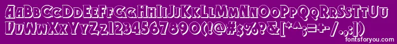 Gramophoneshadednf Font – White Fonts on Purple Background