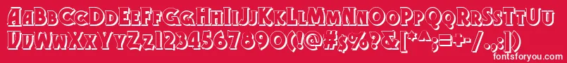 Gramophoneshadednf Font – White Fonts on Red Background