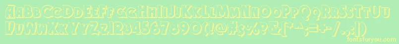 Gramophoneshadednf Font – Yellow Fonts on Green Background