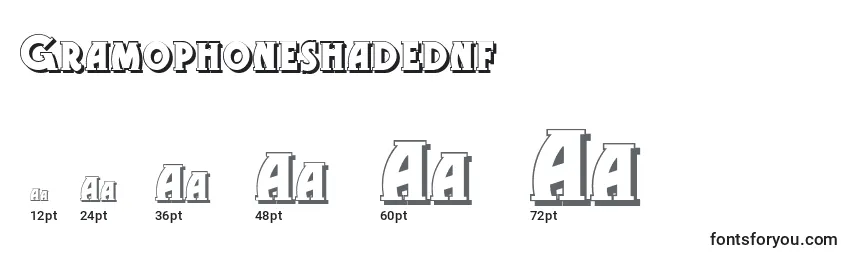 Gramophoneshadednf Font Sizes