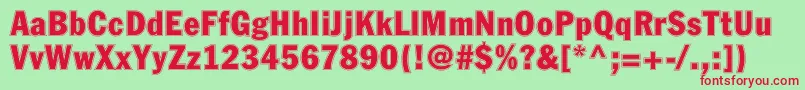 Fagotcondconturc Font – Red Fonts on Green Background
