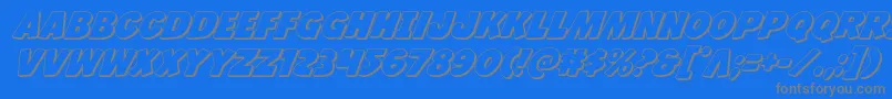 Jcandlestick3D-Schriftart – Graue Schriften auf blauem Hintergrund