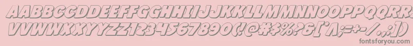 Jcandlestick3D-Schriftart – Graue Schriften auf rosa Hintergrund