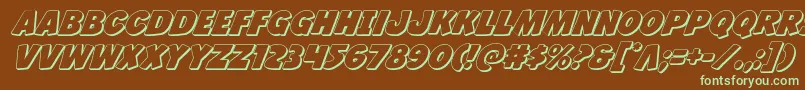 Jcandlestick3D Font – Green Fonts on Brown Background