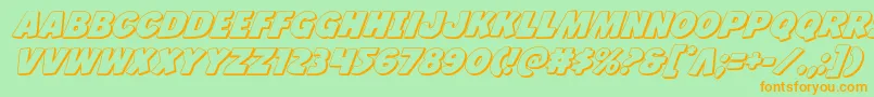 Jcandlestick3D Font – Orange Fonts on Green Background