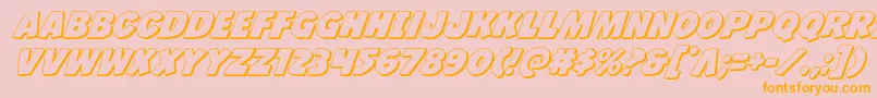 Jcandlestick3D-Schriftart – Orangefarbene Schriften auf rosa Hintergrund