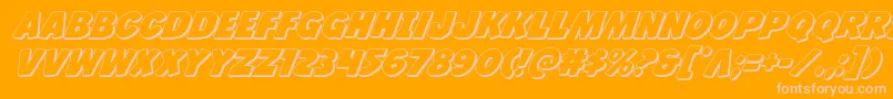 Jcandlestick3D-Schriftart – Rosa Schriften auf orangefarbenem Hintergrund