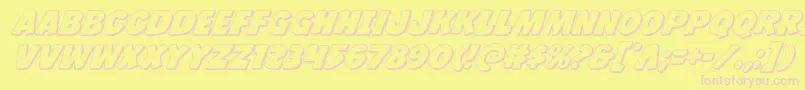 Jcandlestick3D Font – Pink Fonts on Yellow Background