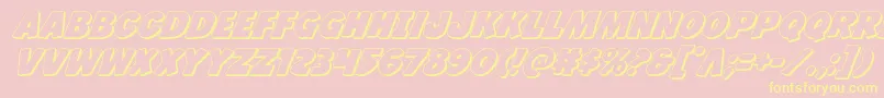 Jcandlestick3D Font – Yellow Fonts on Pink Background