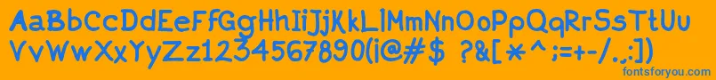 Aprimbold Font – Blue Fonts on Orange Background