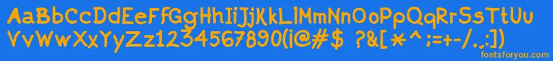 Aprimbold Font – Orange Fonts on Blue Background