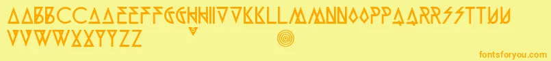 フォントMunk5Black – オレンジの文字が黄色の背景にあります。