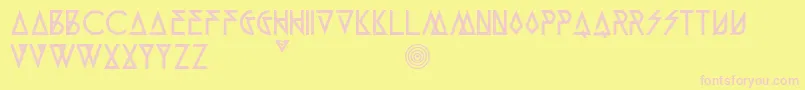 Munk5Black-fontti – vaaleanpunaiset fontit keltaisella taustalla