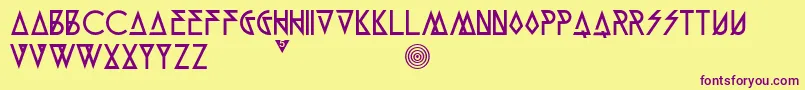 Munk5Black Font – Purple Fonts on Yellow Background