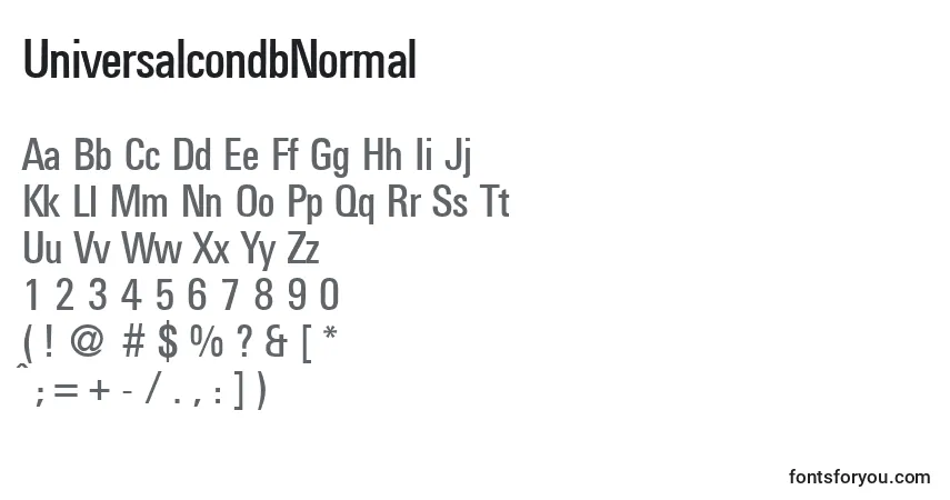 A fonte UniversalcondbNormal – alfabeto, números, caracteres especiais