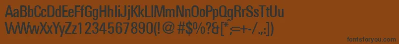 Więcej informacji o czcionce UniversalcondbNormal Czcionka UniversalcondbNormal – czarne czcionki na brązowym tle