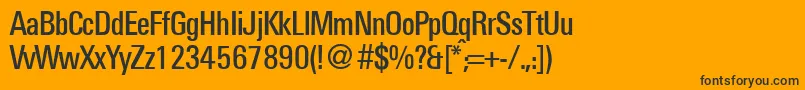 UniversalcondbNormal Font – Black Fonts on Orange Background