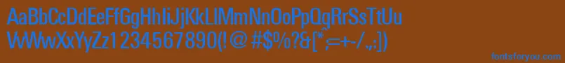 UniversalcondbNormal Font – Blue Fonts on Brown Background