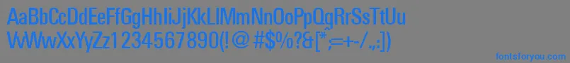 UniversalcondbNormal Font – Blue Fonts on Gray Background