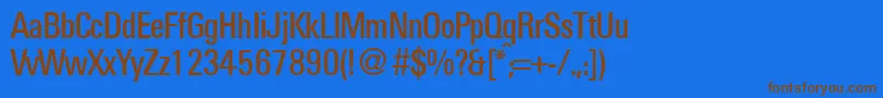 UniversalcondbNormal Font – Brown Fonts on Blue Background