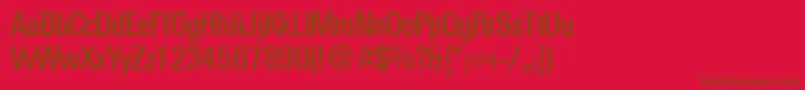 UniversalcondbNormal Font – Brown Fonts on Red Background