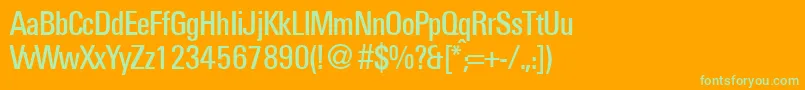 UniversalcondbNormal Font – Green Fonts on Orange Background
